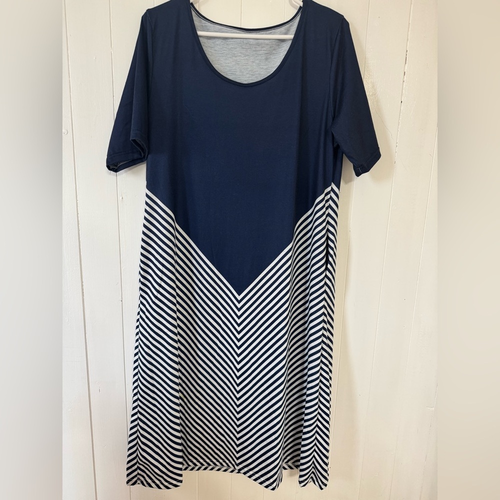 Women’s Navy Blue Striped Dress
